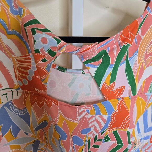 Talbots Women's 2X Jersey Maxi Dress Marvelous Floral Multicolor Stretch NWT - Picture 6 of 8